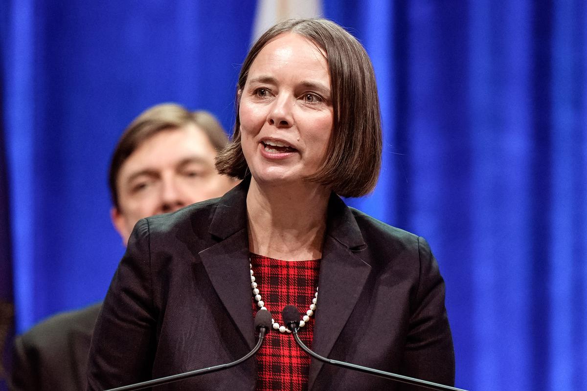 Maine Secretary of State Shenna Bellows speaks at an event in Augusta, Maine, on Jan. 4, 2023. (Robert F. Bukaty/AP Photo)