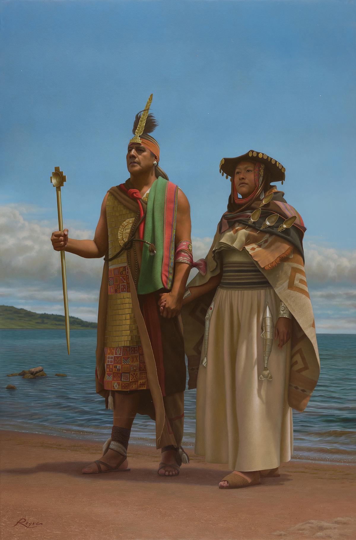 The bronze award-winning work “Origin” by Pablo Josué Roque Almanza of Peru. Oil on Canvas; 86 2/8 inches by 58 6/8 inches. (NTD International Figure Painting Competition)