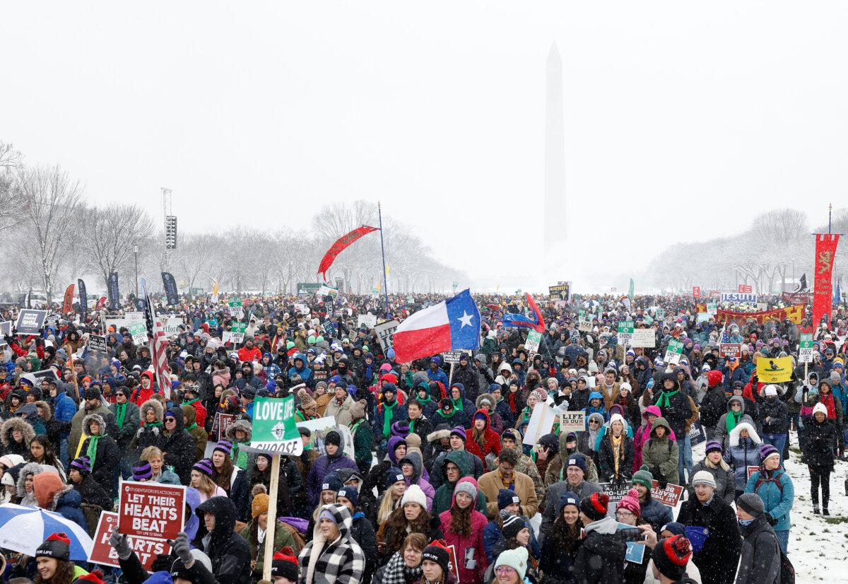 The annual March for Life rally on the National Mall in Washington on Jan. 19, 2024. (Anna Moneymaker/Getty Images)