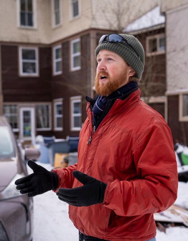 Sam Tocci, a supporter of former President Donald Trump, speaks with The Epoch Times outside his brother’s house in Hopkinton, N.H., on Jan. 19, 2024. (Madalina Vasiliu/The Epoch Times)