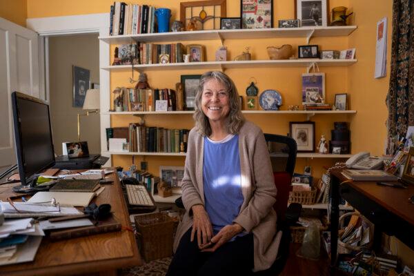 Susan Covert, a supporter of President Joe Biden, speaks with The Epoch Times in her home in Hopkinton, N.H., on Jan. 19, 2024. (Madalina Vasiliu/The Epoch Times)