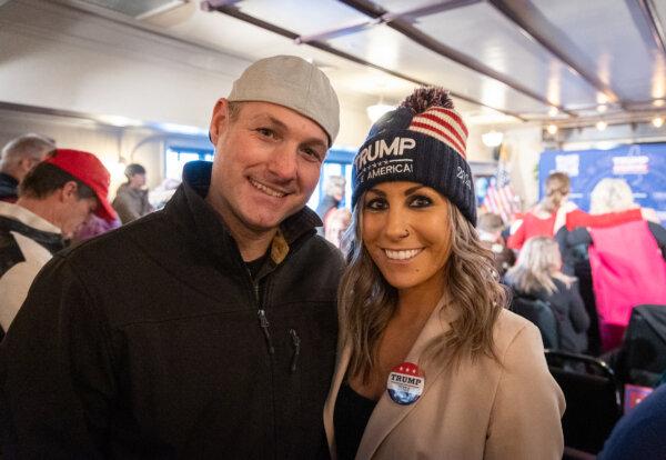 Trump supporters gather to hear Rep. Matt Gaetz (R-Florida) speak in Keene, New Hampshire, on Jan. 21, 2024. (John Fredricks/The Epoch Times)