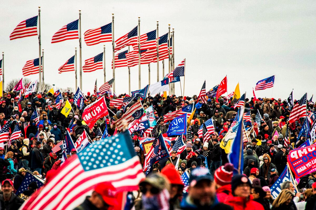 Thousands of supporters of then-President Donald Trump pack the Washington Mall for a rally in Washington, on Jan. 6, 2021. (Joseph Prezioso/AFP via Getty Images)