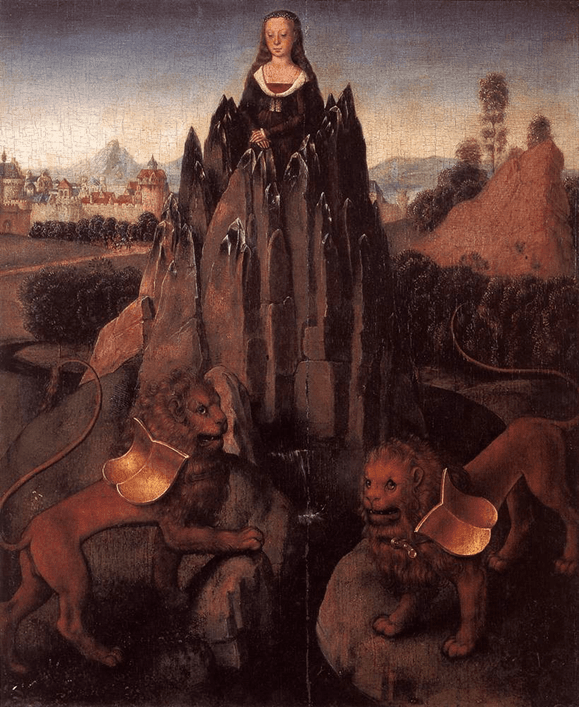 “Allegory With a Virgin,” 1479–1480, by Hans Memling. Oil on oak panel; 15 inches by 12 1/2 inches, Musee Jacquemart-Andre, Paris. (Public Domain)