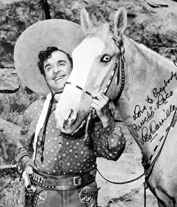 Photo of Leo Carillo as Pancho and his horse, Loco, from the radio and television program "The Cisco Kid." (Public Domain)
