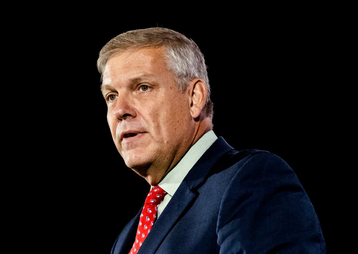 Rep. Barry Loudermilk (R-Ga.) speaks in Nashville, Tenn., on June 18, 2022. (Seth Herald/Getty Images)