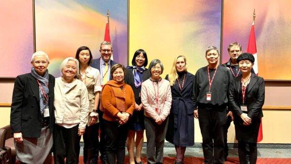 Chen Siming (3rd R) joins a human rights conference hosted by the Canadian Ministry of Foreign Affairs, in Ottawa, in November 2023. (Courtesy of Chen Siming)