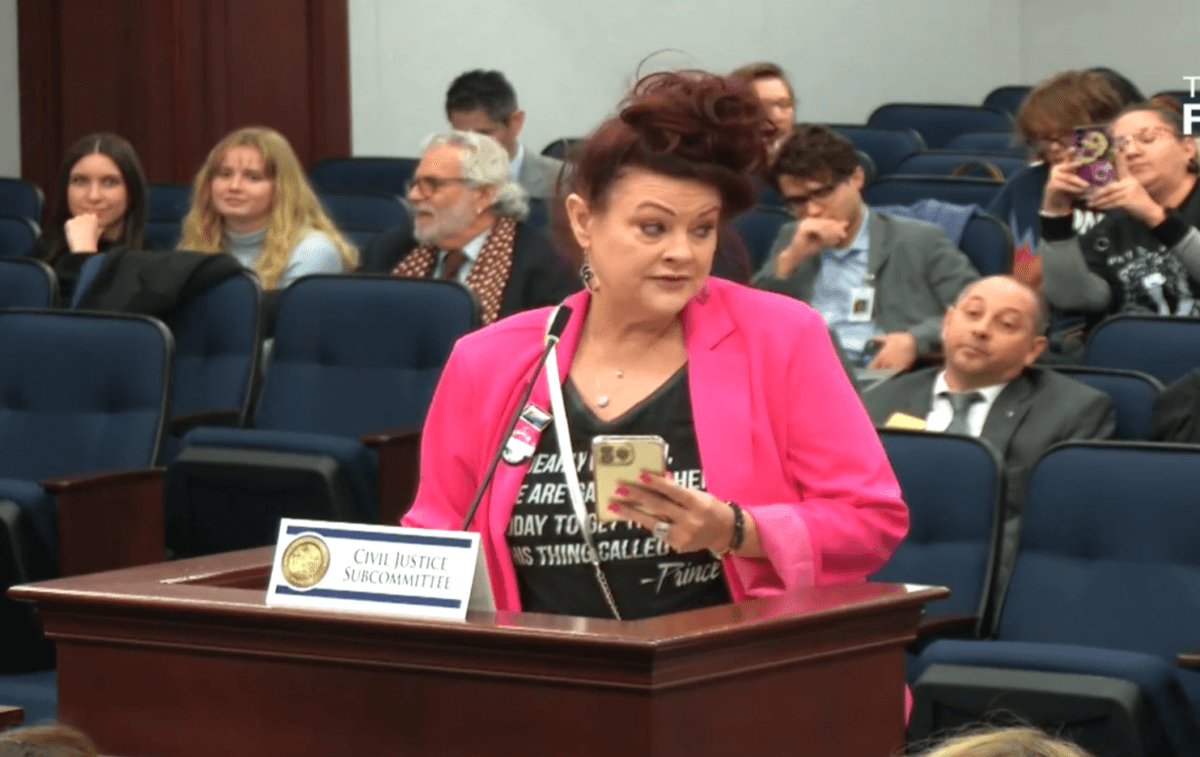 Bonnie Patterson-James of Women’s Voices of Southwest Florida voiced her opposition to HB 651 during a Florida House Civil Justice Subcommittee meeting on Jan. 18, 2024. (Florida House of Representatives/Screenshot via The Florida Channel)