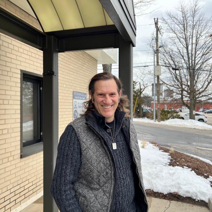 Greg Salts from Manchester, N.H. says he voted for Donald Trump in the New Hampshire primaries on January 23, 2024. (Emel Akan/The Epoch Times)