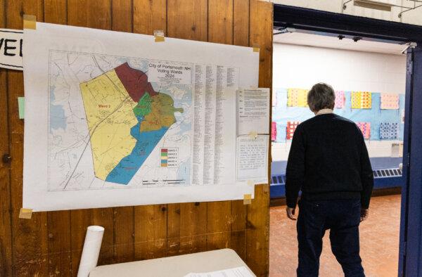 Voters cast their ballots in Portsmouth, N.H., on Jan. 23, 2024. (John Fredricks/The Epoch Times)