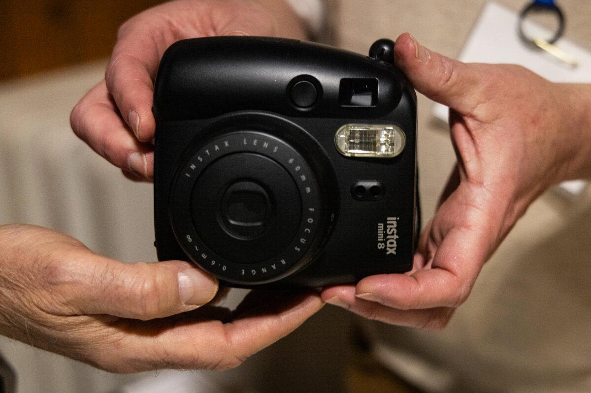 An instant camera used for voter identification is displayed in Portsmouth, New Hampshire, on Jan. 23, 2024. (John Fredricks/The Epoch Times)