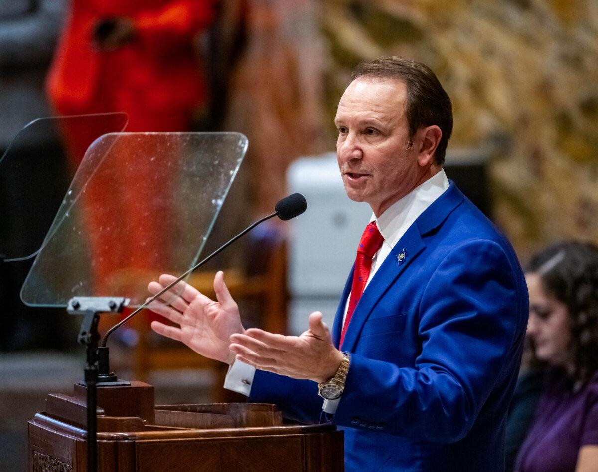 Louisiana Gov. Jeff Landry speaks during the start of the special session in the House Chamber in Baton Rouge, La., on Jan. 15, 2024. (Michael Johnson/The Advocate via AP, Pool)