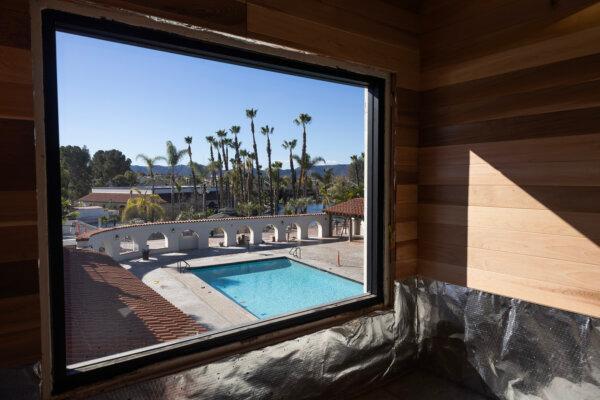 The sauna, under construction, provides a scenic view of Murrieta Hot Springs Resort in Murrieta, California, on Jan. 11, 2024. (Myung J. Chun/Los Angeles Times/TNS)