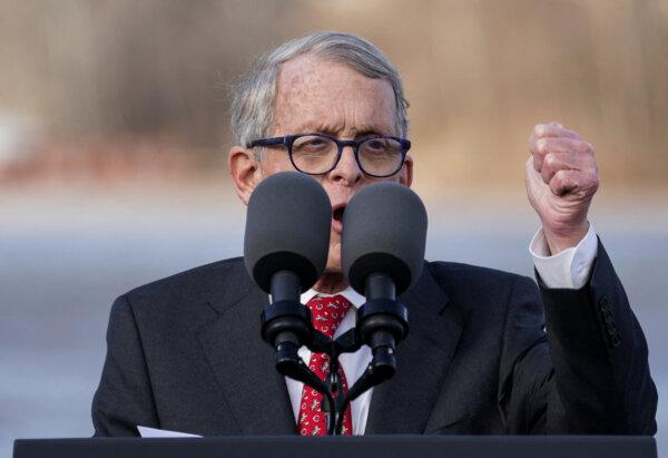 Ohio Gov. Mike DeWine speaks during an event in Covington, Ky., on Jan. 4, 2023. (Kevin Lamarque/Reuters)