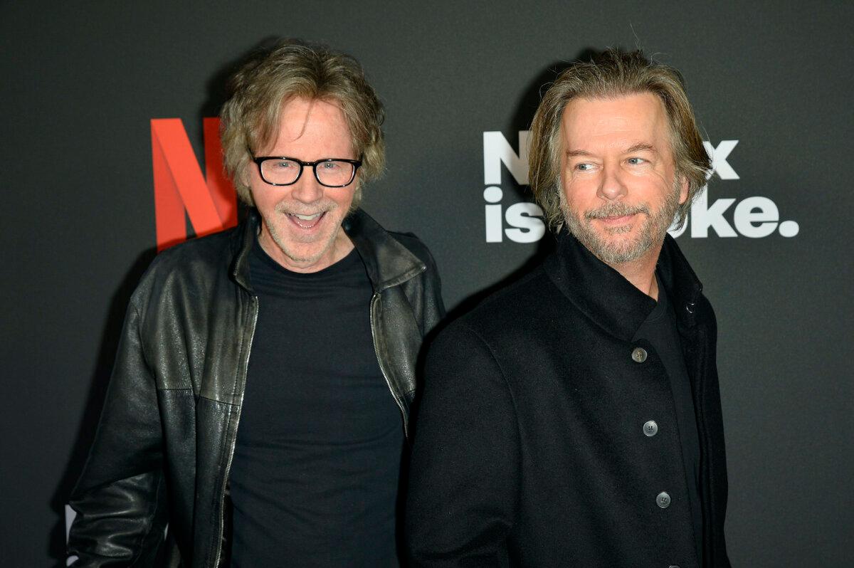 Dana Carvey and David Spade at The Comedy Store in West Hollywood, Calif., on March 4, 2023. (Jerod Harris/Getty Images for Netflix)