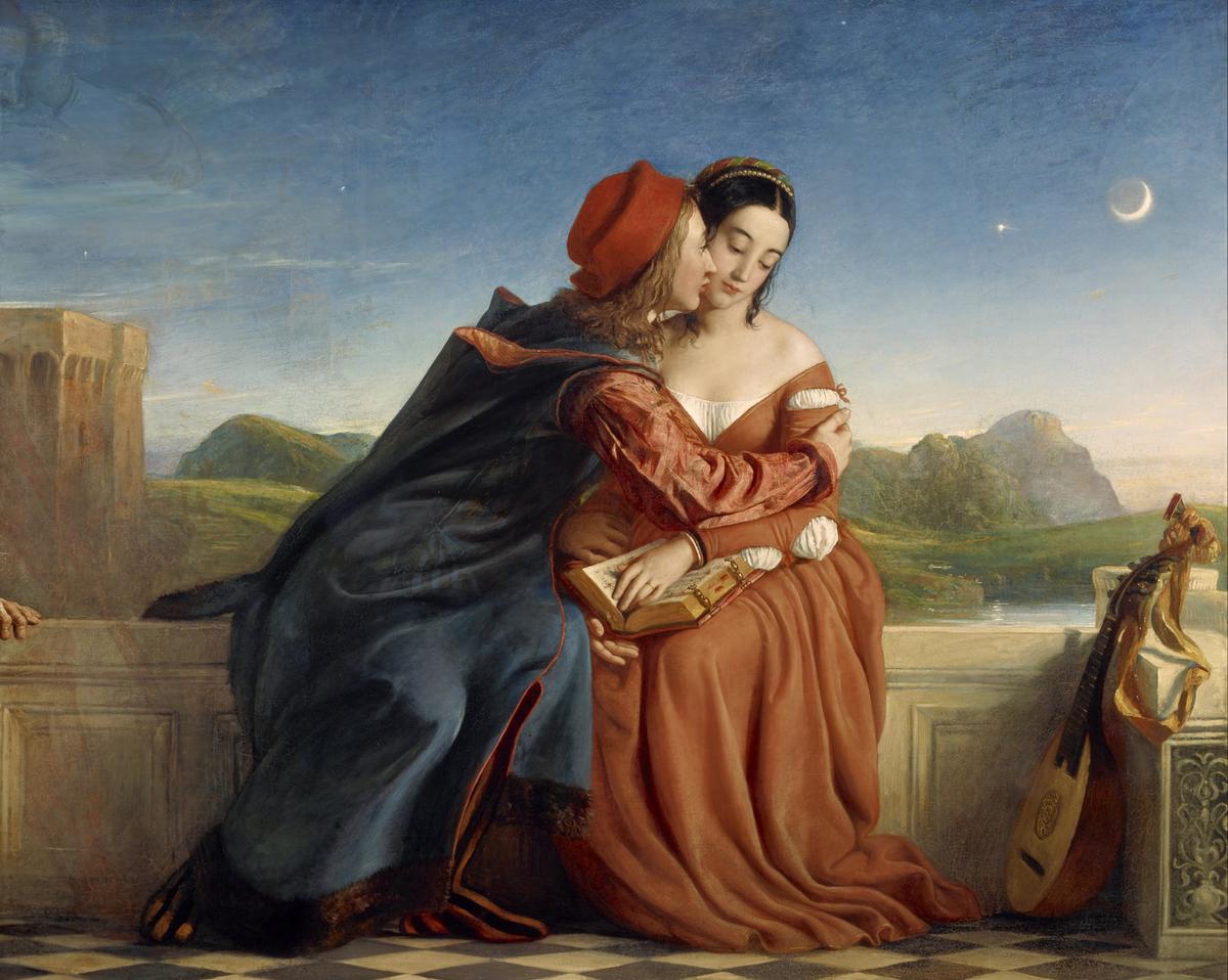 "Love Letters" by Antonia Fraser features the ill-fated lover Francesca da Rimini from Dante's "The Inferno," 1837, by William Dyce. Oil on canvas. Scottish National Gallery, Edinburgh, Scotland. (Public Domain)