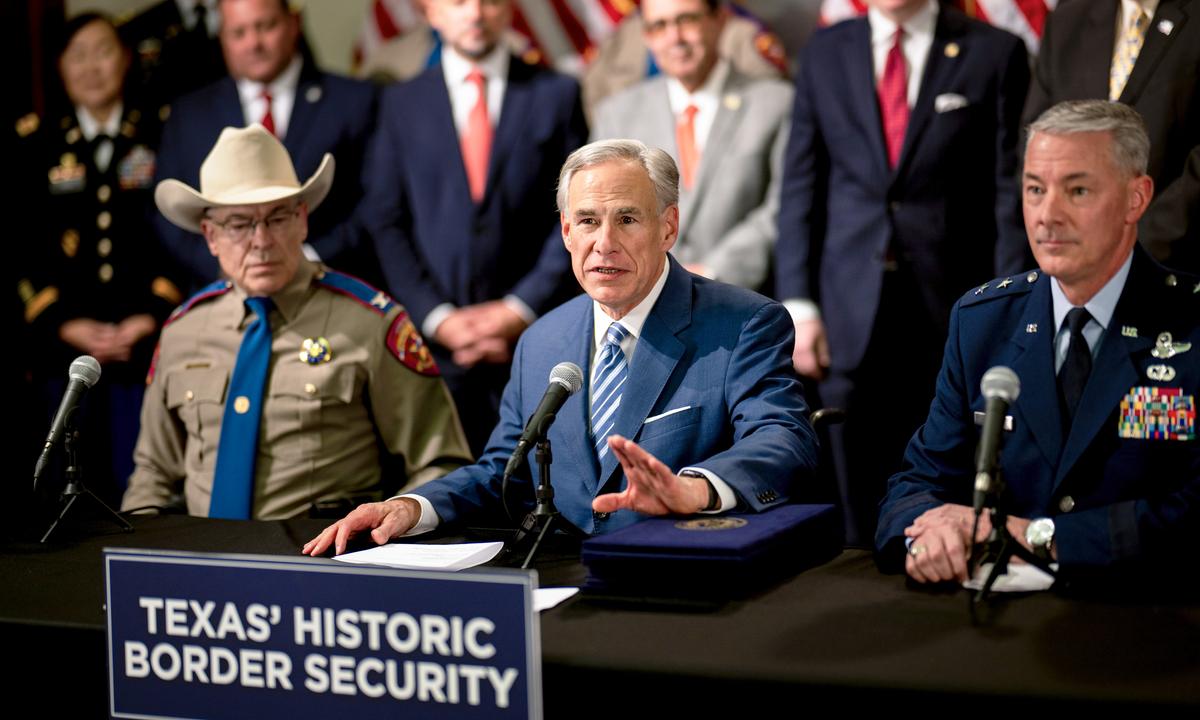 Texas Gov. Greg Abbott speaks during a news conference at the Texas State Capitol in Austin, Texas, on June 8, 2023. (Brandon Bell/Getty Images)