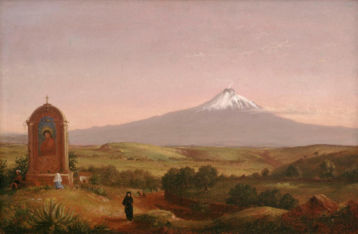 "Mt. Aetna," 1846–1852, by Sarah Cole. Oil on canvas; 11 1/2 inches by 17 1/2 inches. Albany Institute of History & Art, New York. (Public Domain)