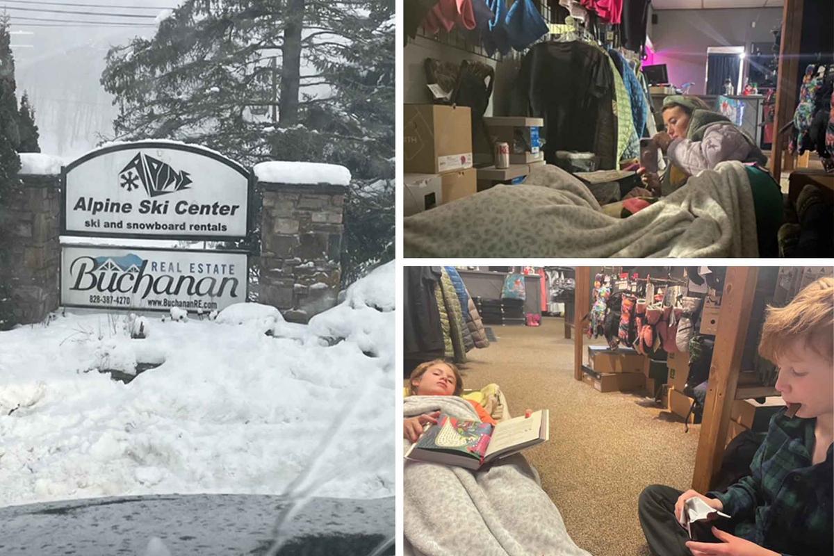 The McCouns took refuge inside Alpine Ski Center, Beech Mountain, North Carolina. (Courtesy of Jake McCoun)