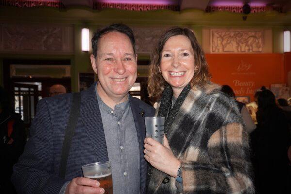 Gareth and Lisa Noble attended the Shen Yun Performing Arts matinee at Eventim Apollo in London, U.K., on Jan. 27, 2024. (Mary Mann/The Epoch Times)