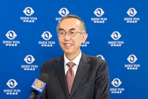 Nakano Masataka at the Shen Yun Performing Arts performance at J:COM Hall Hachioji on Jan. 25, 2024. (Fujino Wei/The Epoch Times)