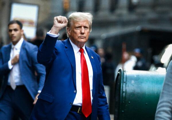 Former President Donald Trump arrives at Trump Tower in New York, on Aug. 9, 2022. (David Delgado/Reuters)