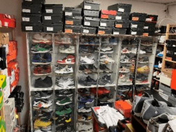 Stolen Nike merchandise are found in a warehouse in Hawthorne, Calif. on Jan. 27, 2024. (Courtesy of Los Angeles Police Department)