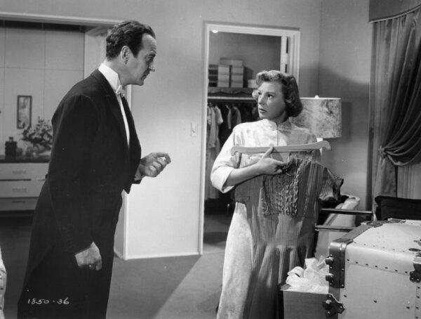 Godfrey (David Niven) and Irene Bullock (June Allyson), in 1957 version of "My Man Godfrey." (MovieStillsDB)