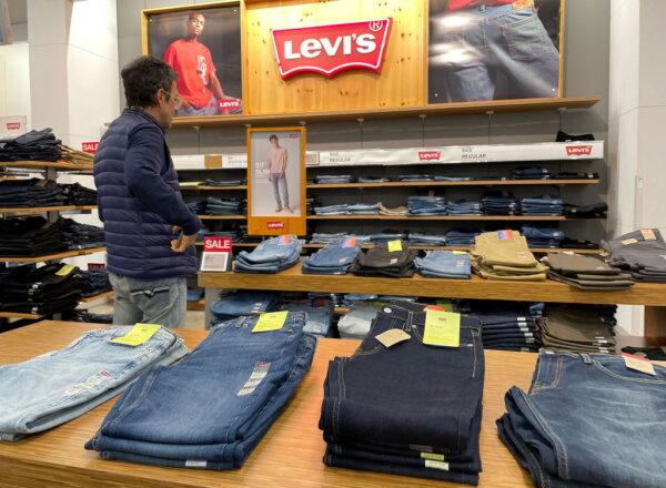 A customer looks at a display of Levi's clothing at a Kohl's store in San Rafael, Calif., on April 6, 2023. (Justin Sullivan/Getty Images)