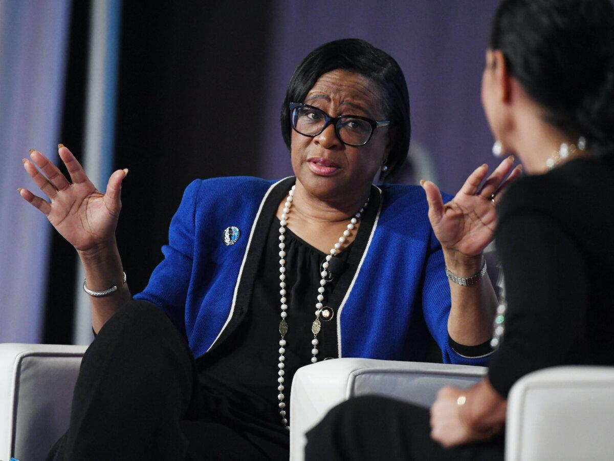 Dallas Mavericks CEO Cynthia Marshall speaks at the Black Enterprise Women of Power Summit at The Mirage Hotel & Casino in Las Vegas, Nev., on March 1, 2019. (Ethan Miller/Getty Images)