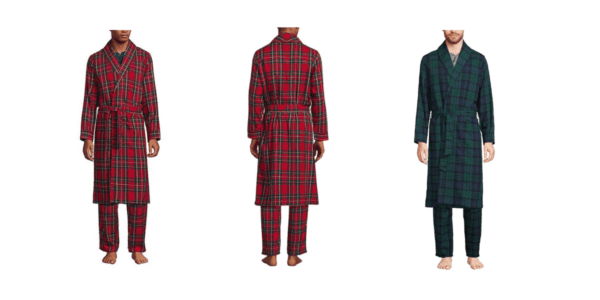 lands' end men's flannel robe
