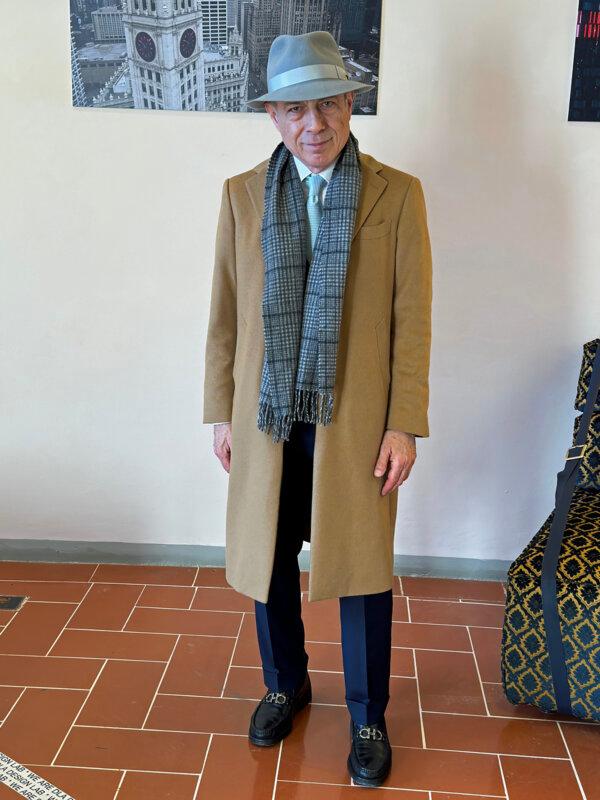 The author in the Press Room at Pitti Uomo in Florence, a semiannual fine menswear trade show. (Alan Behr/TNS)