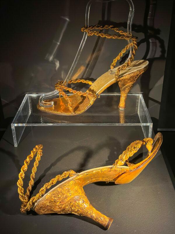 Eighteen-karat gold sandals, 1956, Museo Ferragamo. (Alan Behr/TNS)