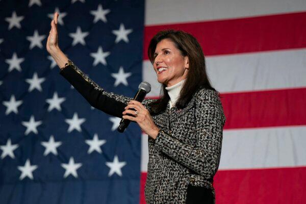 Republican presidential hopeful and former U.N. Ambassador Nikki Haley speaks at a rally in Conway, S.C., on Jan. 28, 2024. (Allison Joyce/Getty Images)