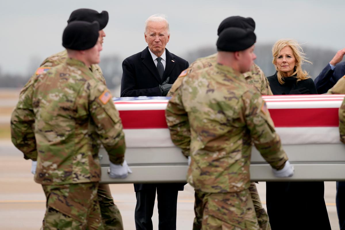 Bidens Attend Dignified Transfer of US Troops Killed in Jordan Drone Attack