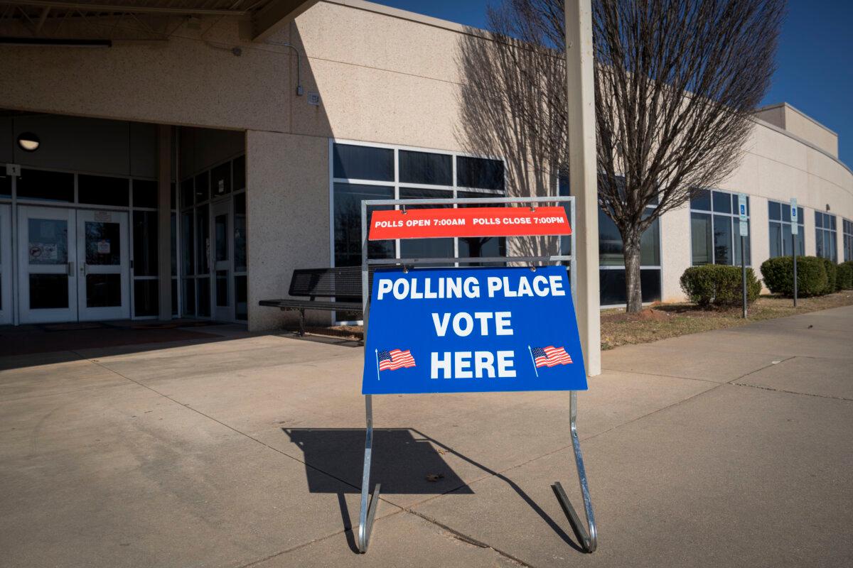 A polling site on Democratic primary Election Day in Greenville, S.C., on Feb. 3, 2024. (Madalina Vasiliu/The Epoch Times)