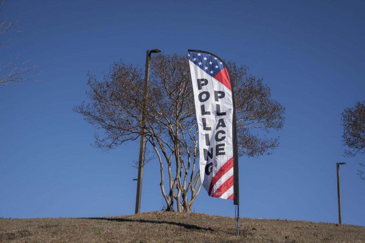 A polling site on Democratic primary Election Day in Greenville, S.C., on Feb. 3, 2024.(Madalina Vasiliu/The Epoch Times) (A polling site on Democratic primary Election Day in Greenville, S.C., on Feb. 3, 2024.(Madalina Vasiliu/The Epoch Times), ASCII