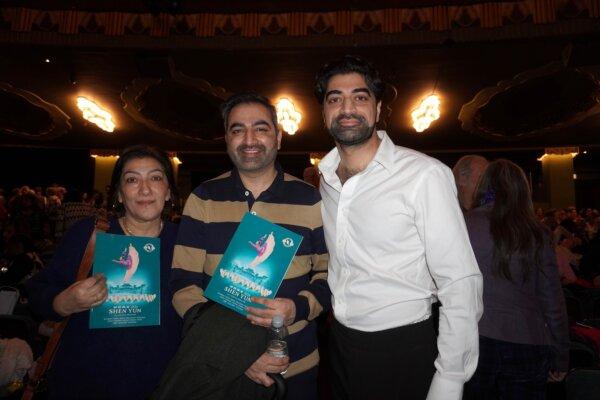 (L–R) Sandhya Sharma, a human resource manager, attended Shen Yun’s performance with her sons, Vivek and Varun. (Mary Mann/The Epoch Times)