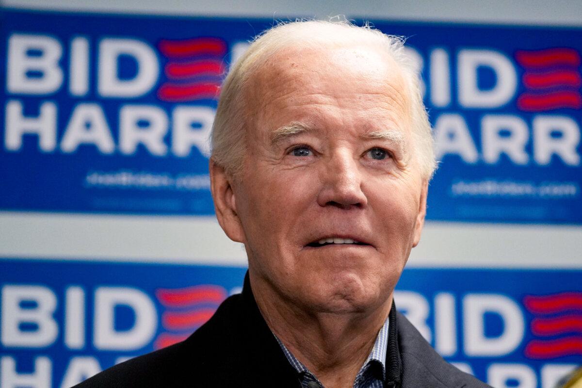 President Joe Biden waits to speak at the Biden campaign headquarters in Wilmington, Del., on Feb. 3, 2024. (Alex Brandon/AP Photo)