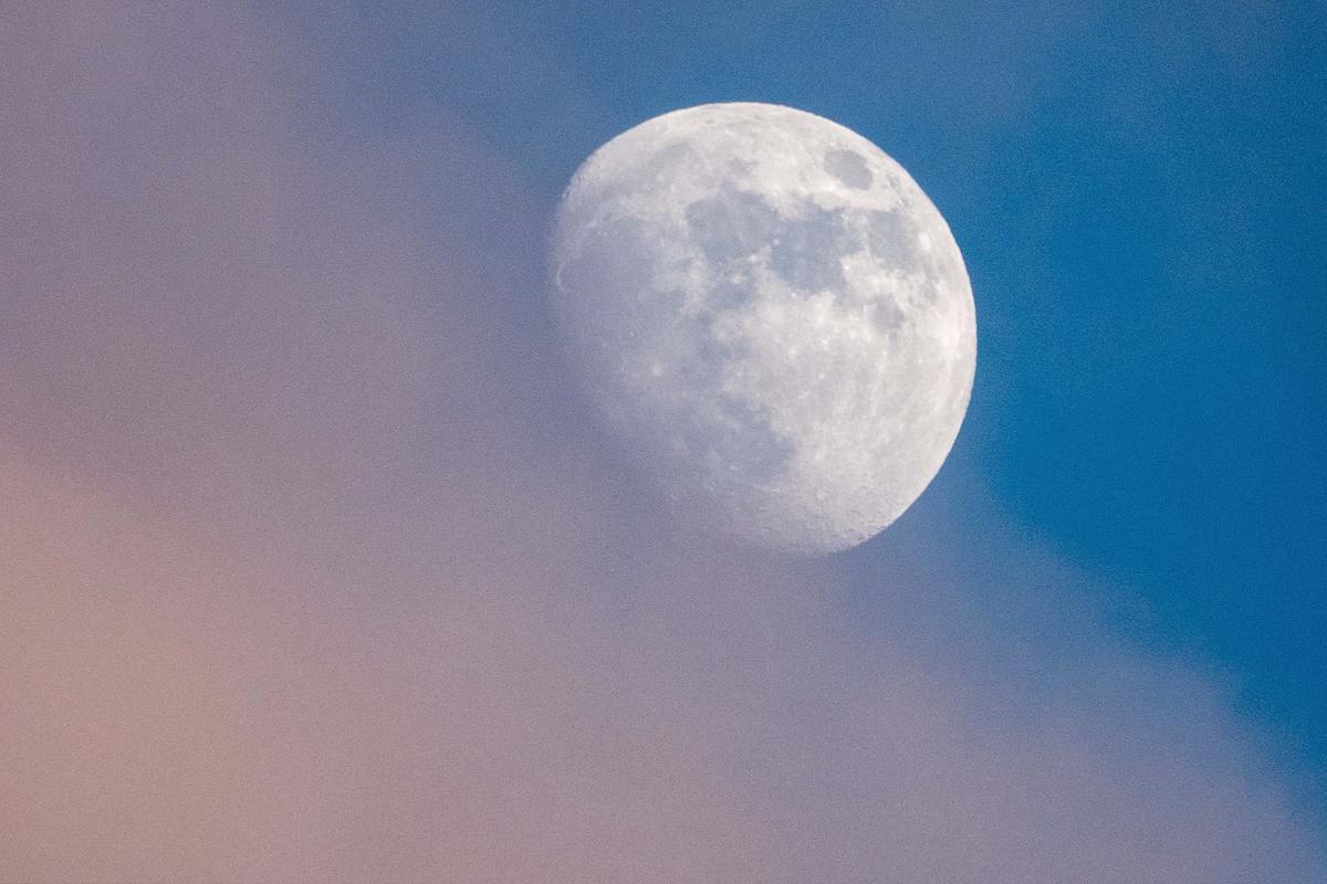 A so-called "Cold Moon" is seen in the sky at sunset on February 26, 2018, near Bristol, England. (Matt Cardy/Getty Images).