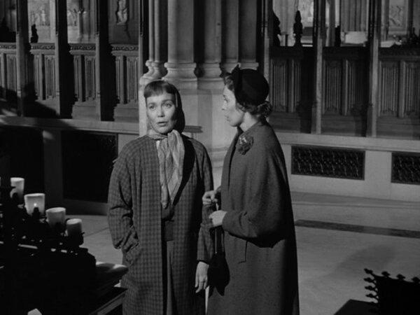 Ruth Wood (Jane Wyman, L) and Grace Ullman (Eileen Heckart), in “Miracle in the Rain.” (Warner Bros. Pictures)