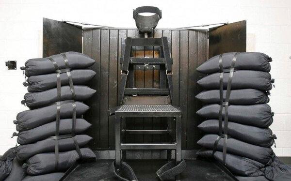 A firing squad execution chamber at the Utah State Prison in Draper on June 18, 2010. (Trent Nelson/AP)