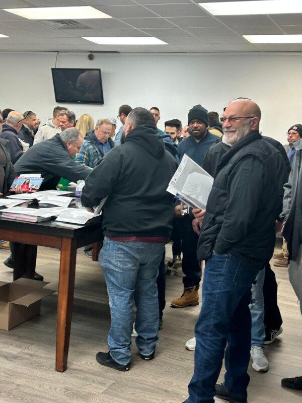 Volunteers prepare to canvas in support of Mazi Pilip at the GOP Club in Franklin Square, New York, on Feb. 7, 2024 (Courtesy of Juliette Fairley)