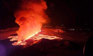 Iceland Volcano Erupts Again, Spewing Huge Lava Fountains Into Air