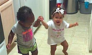Toddler Helps Baby Cousin to Walk and Dance