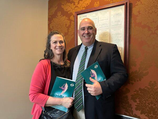 Ruth and Mark Edwards attended Shen Yun Performing Arts at The Hippodrome Theatre in Baltimore, on Feb. 11, 2024. (Jenny Jing/The Epoch Times)