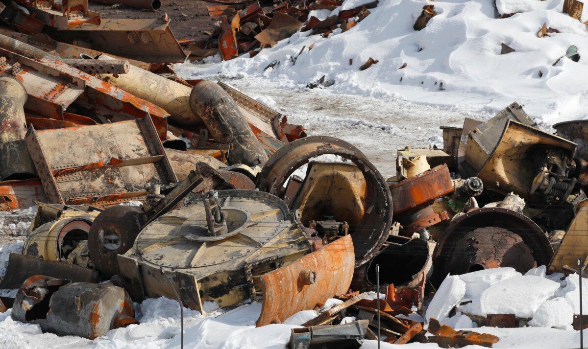 Scrap steel piles up after the dismantling of PacifiCorp's coal-fired Carbon Power Plant in Helper, Utah, on Feb. 1, 2017. The 62-year-old plant was closed due to the high cost of complying with the Environmental Protection Agency's mercury-emissions rules. (George Frey/Stringer/Getty Images)
