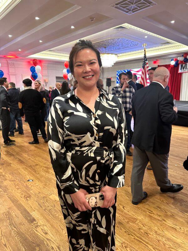 New York GOP Asian Caucus director of leadership Grace Wu at Mazi Pilip's watch party, on Feb. 13, 2024. (Courtesy of Juliette Fairley)