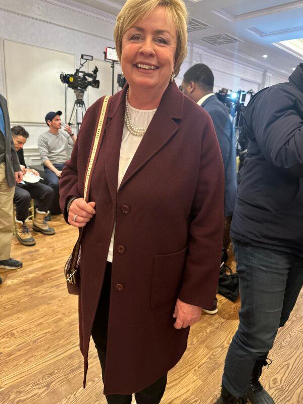 Kate Murray, the Republican town clerk of Hempstead in Nassau County, attends Mazi Pilip's watch party, on Feb. 13, 2023  (Courtesy of Juliette Fairley)