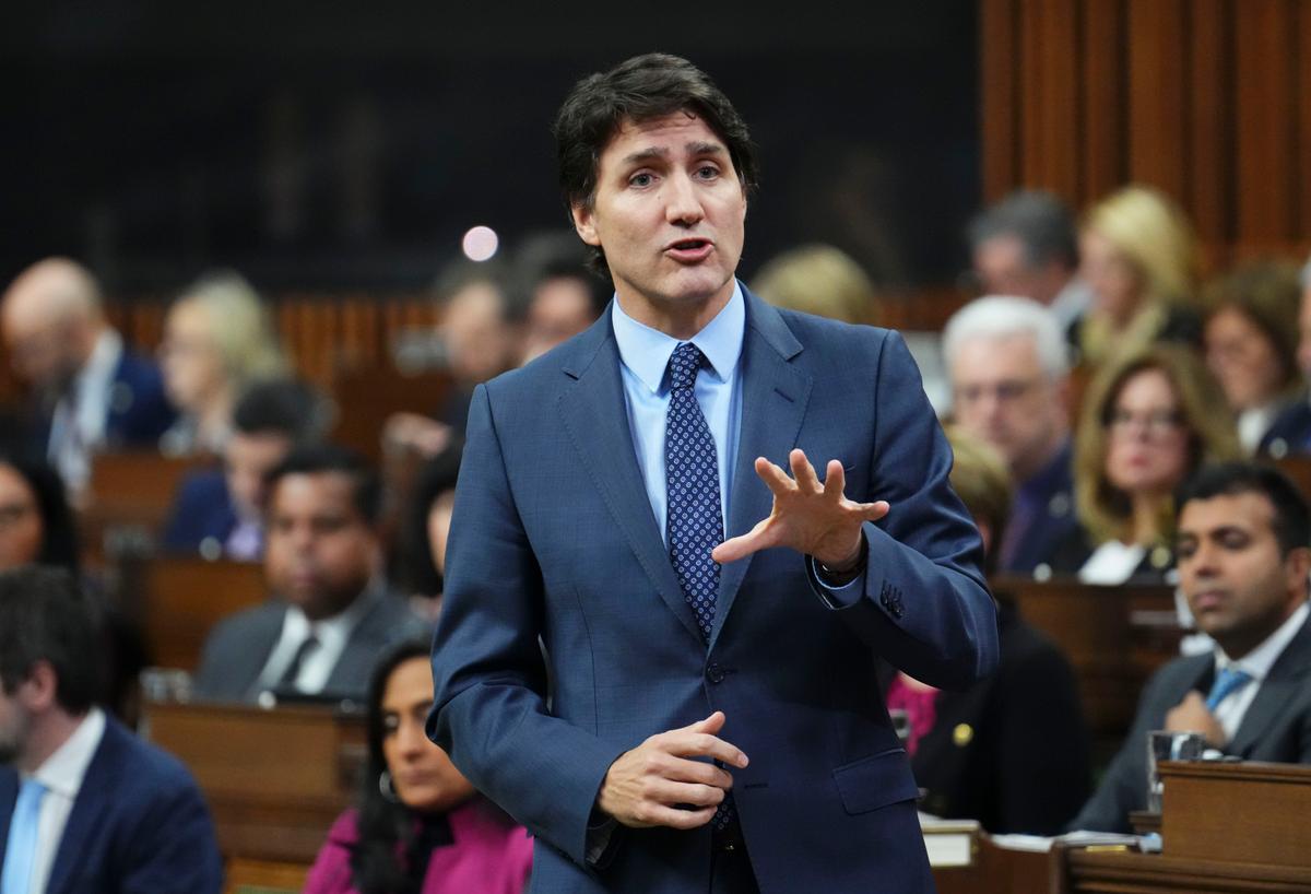 Prime Minister Justin Trudeau responds during question period in the House of Commons on Parliament Hill in Ottawa on Feb. 14, 2024. (The Canadian Press/Sean Kilpatrick)
